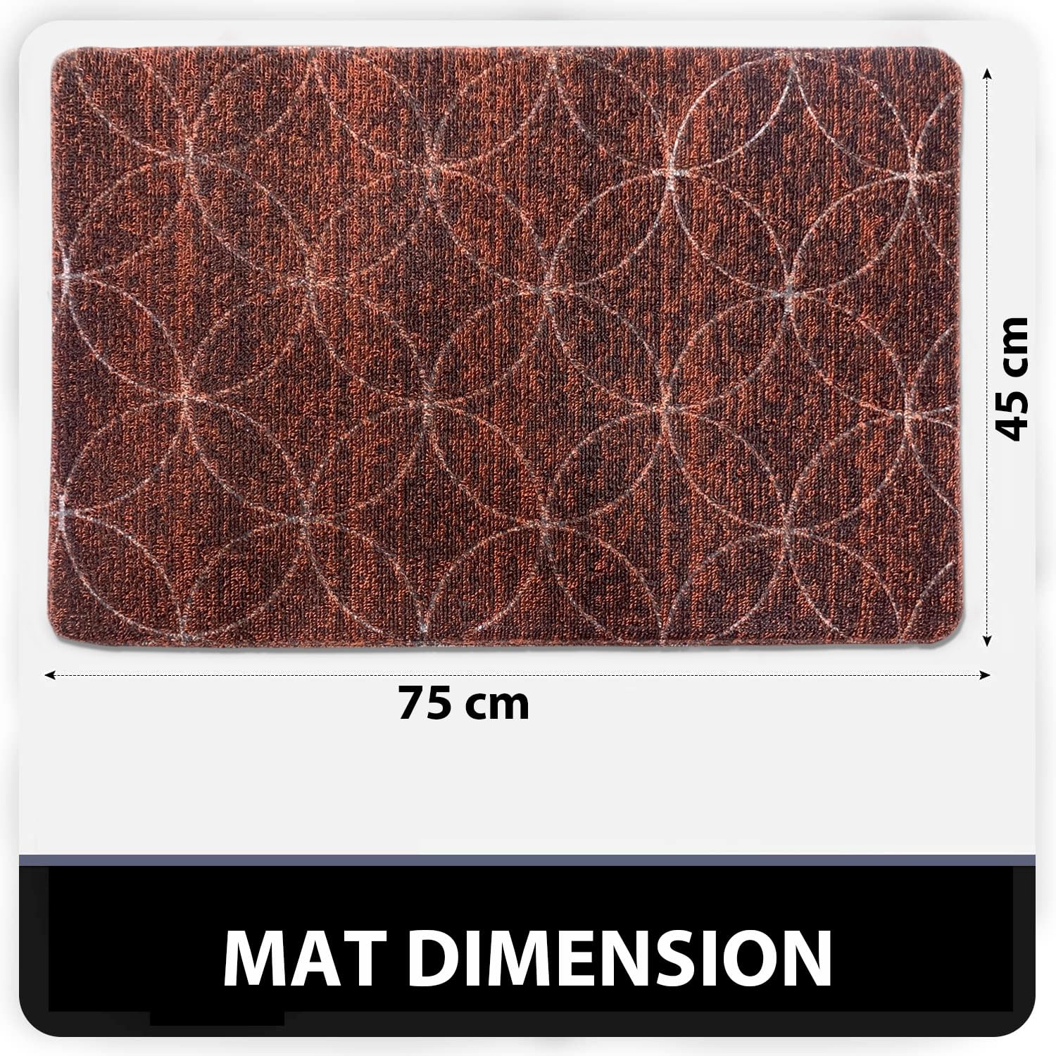 PVC Door Mat for Home Entrance Indoor & Outdoor(40x60 cm - Red)