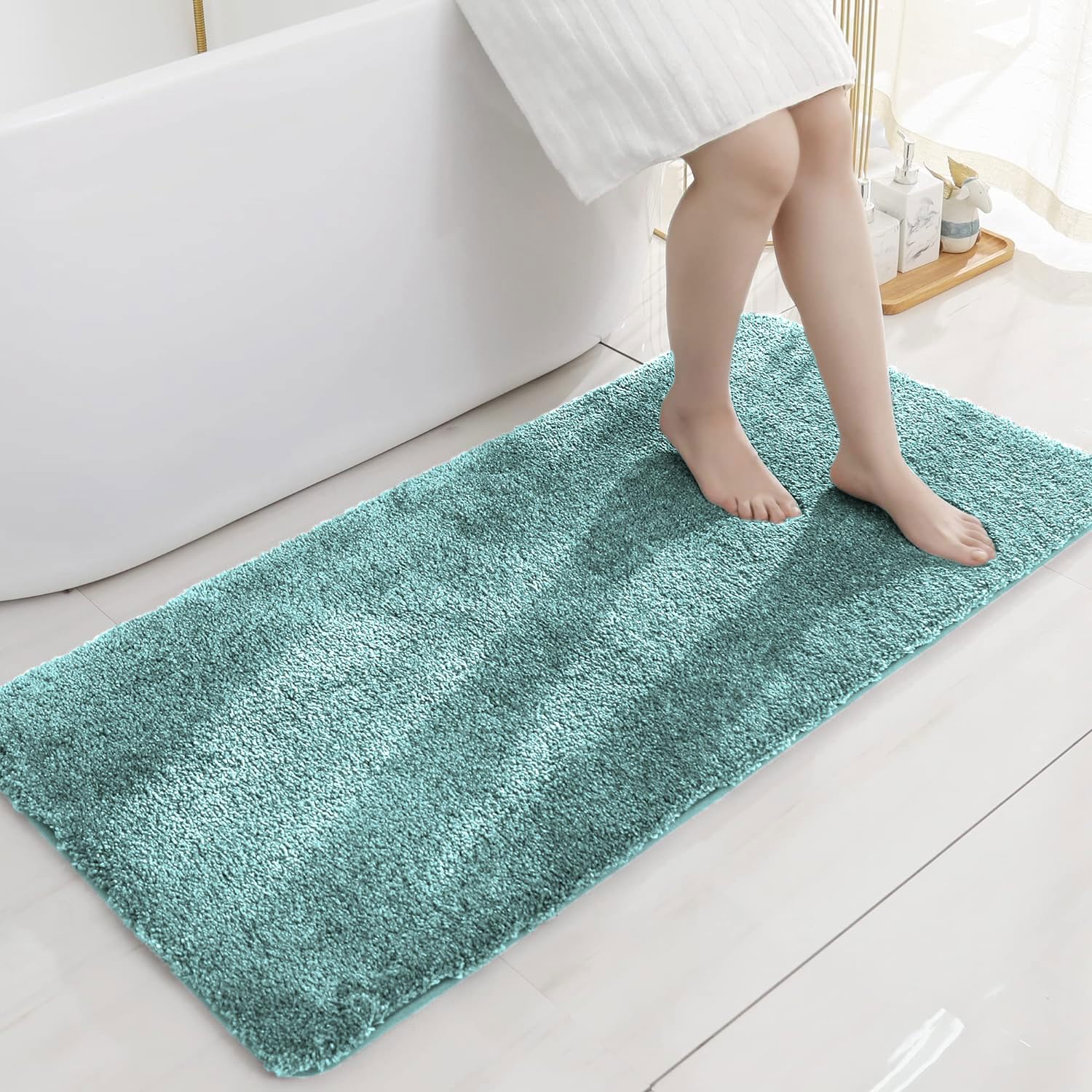 Newman Microfibre Bath Mat (60X90 Cm,Aqua)