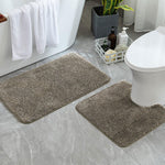 Newman Polyester Contour Bath Mat Set of 2 (Taupe 45x75 cm & 40x45)