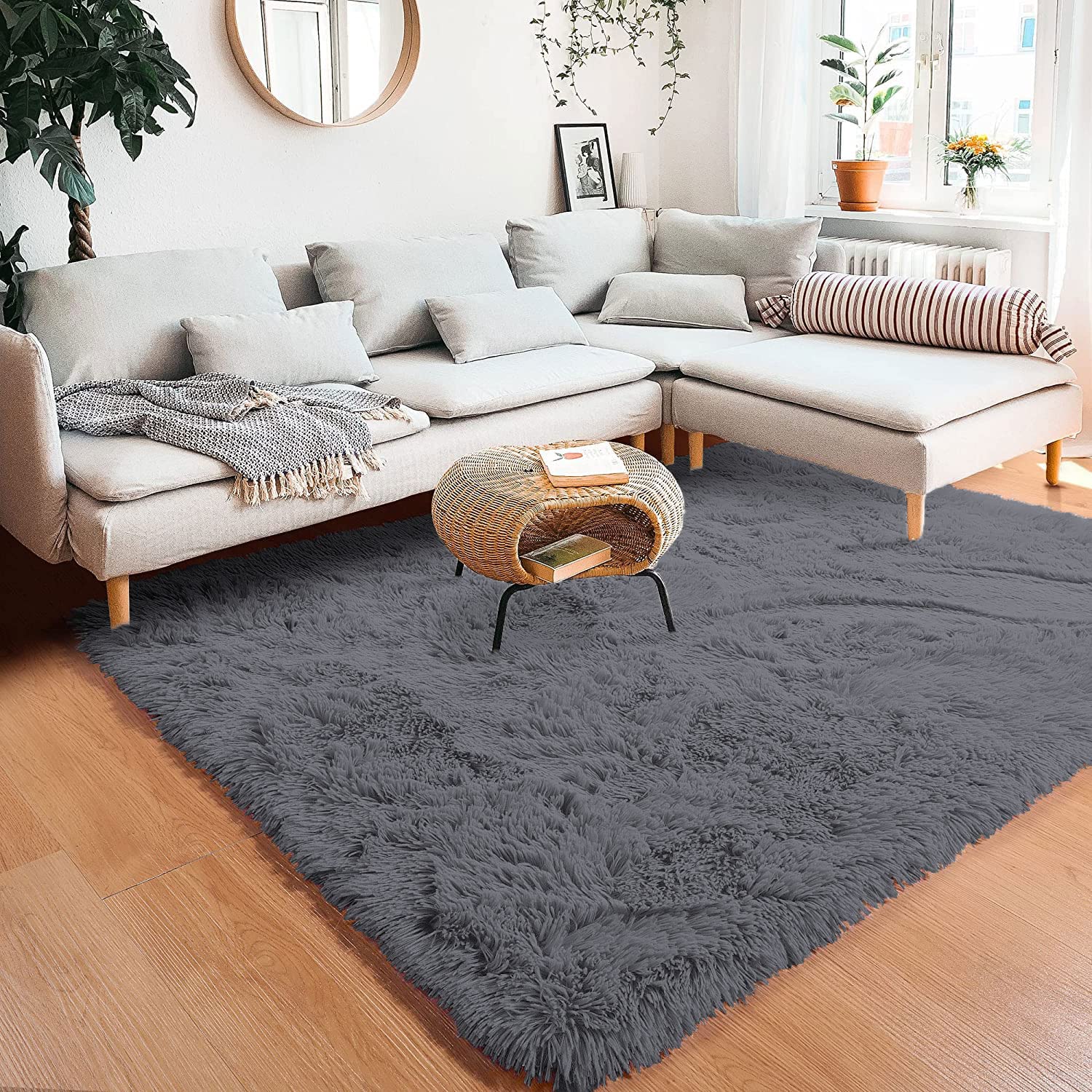 Marino Carpet Fur 2000 GSM (3x5 Ft, Grey)
