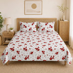 Double Bedsheet With 2 Pillow Covers Circle Pattern 200 TC 100% Cotton Feel ( Queen Size 90x90 Inch Yellow Set Of 3 )