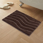 Bath Mat Classic Waves Microfiber 2200 GSM (40x60 cm, Chocolate)