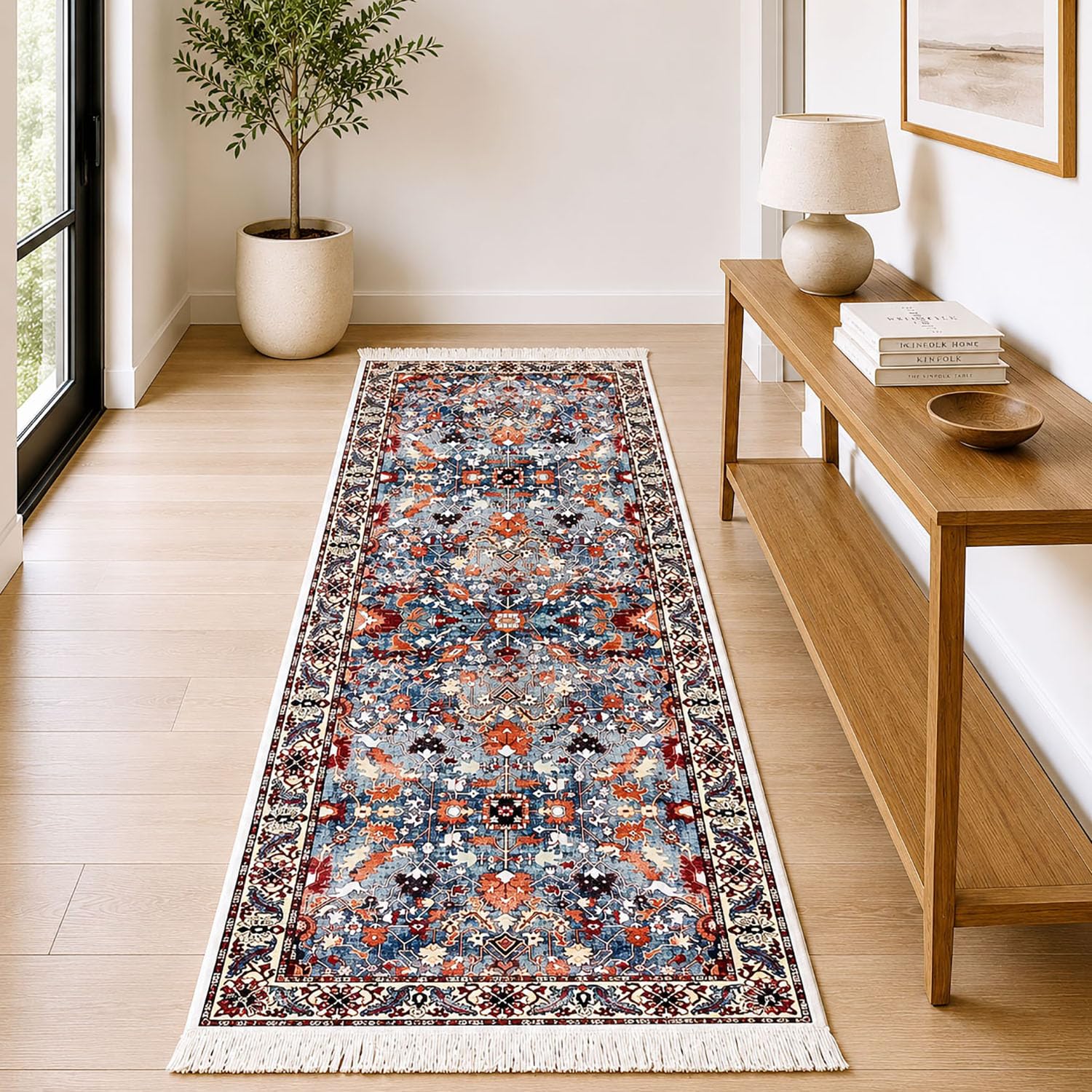 Polyester Floor Runner Velora Pattern Multi Color 150x56cm
