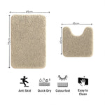 Polyester Contour Bath Mat Set (Beige, 45x 75 cm & 40x45)