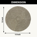 LUXE HOME INTERNATIONAL PVC Vinyl Metallic Table Round Placemats for Dining Table Gold, Heat Resistant & Waterproof | Easy to Clean Decorative Dining Mats - (Set of 4) STP001-JPE