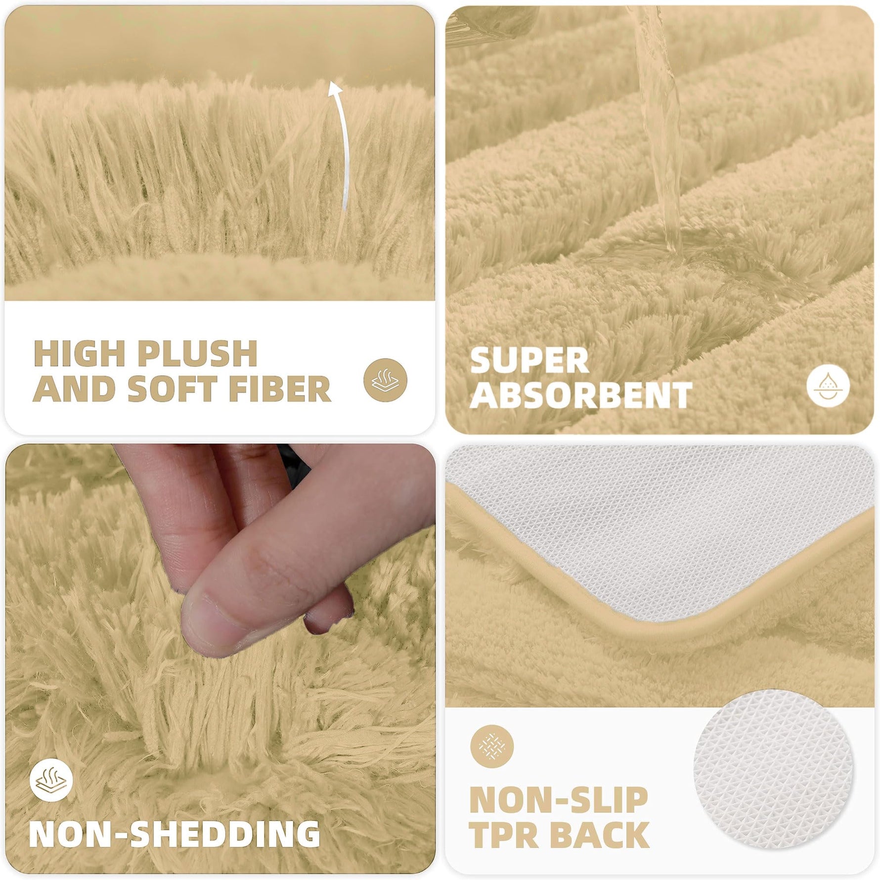 Toronto Bathmat Super Soft Microfiber (40x60 cm, Gold)