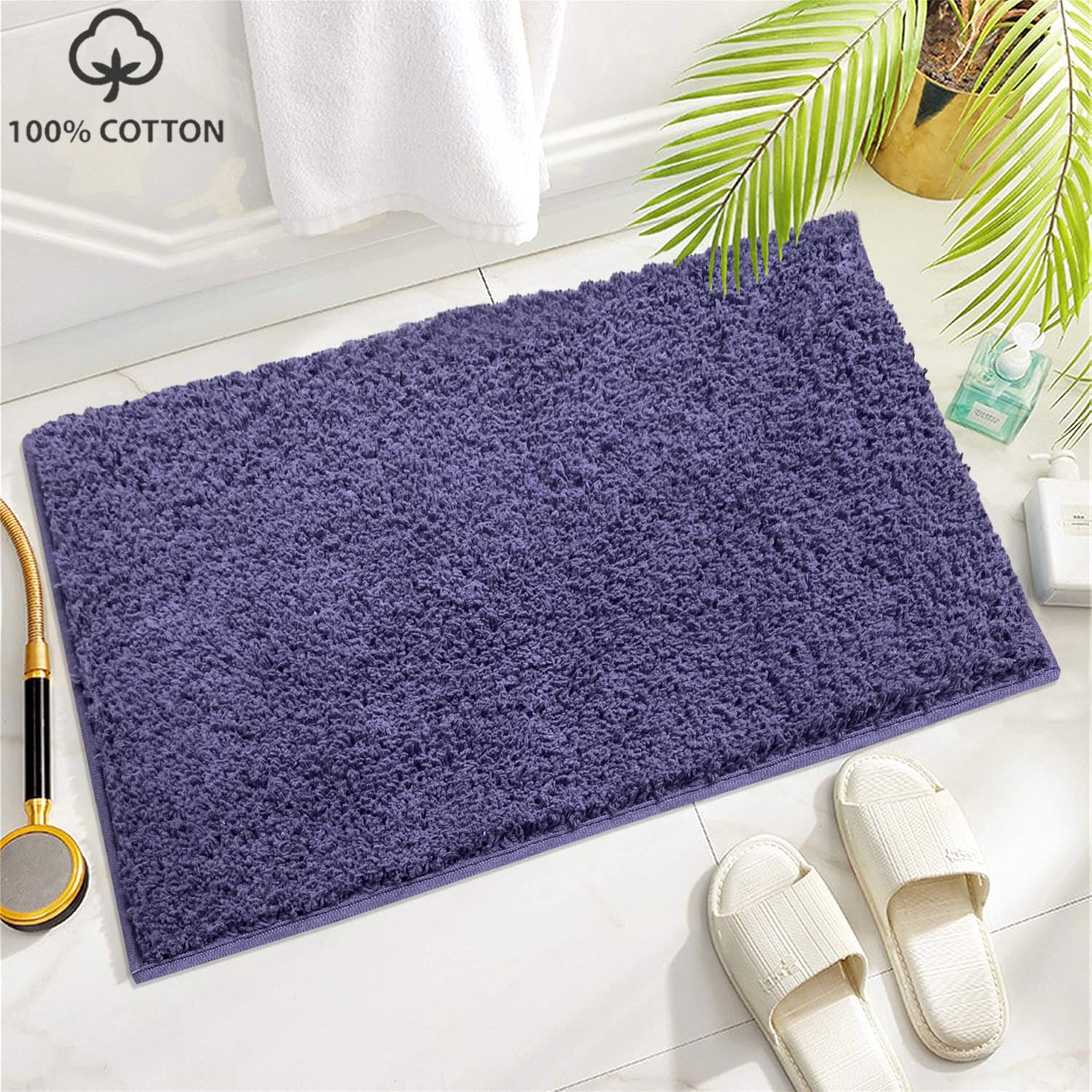 Colosseum Bath Mat 100% Cotton (40x60 cm,Navy Blue)