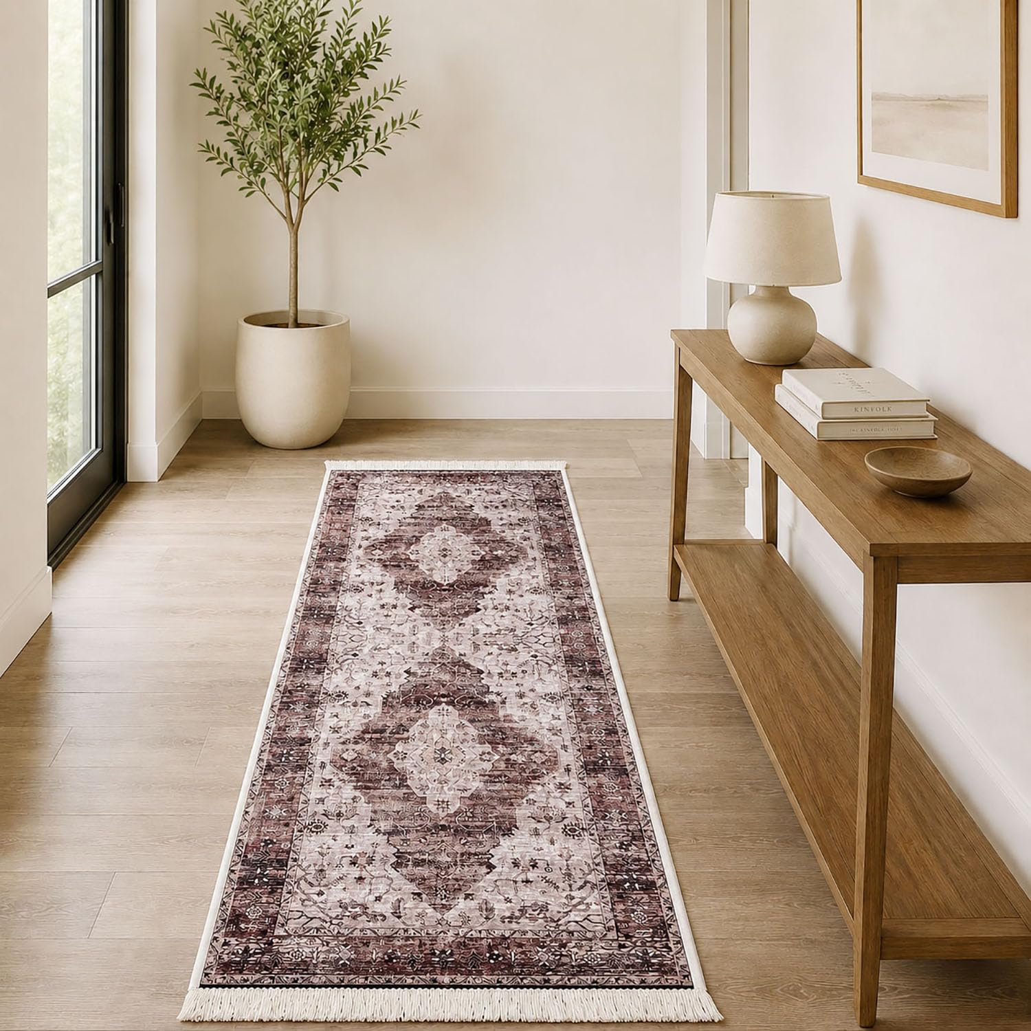 Polyester Floor Runner Persian Mist Pattern Multi Color 150x56cm