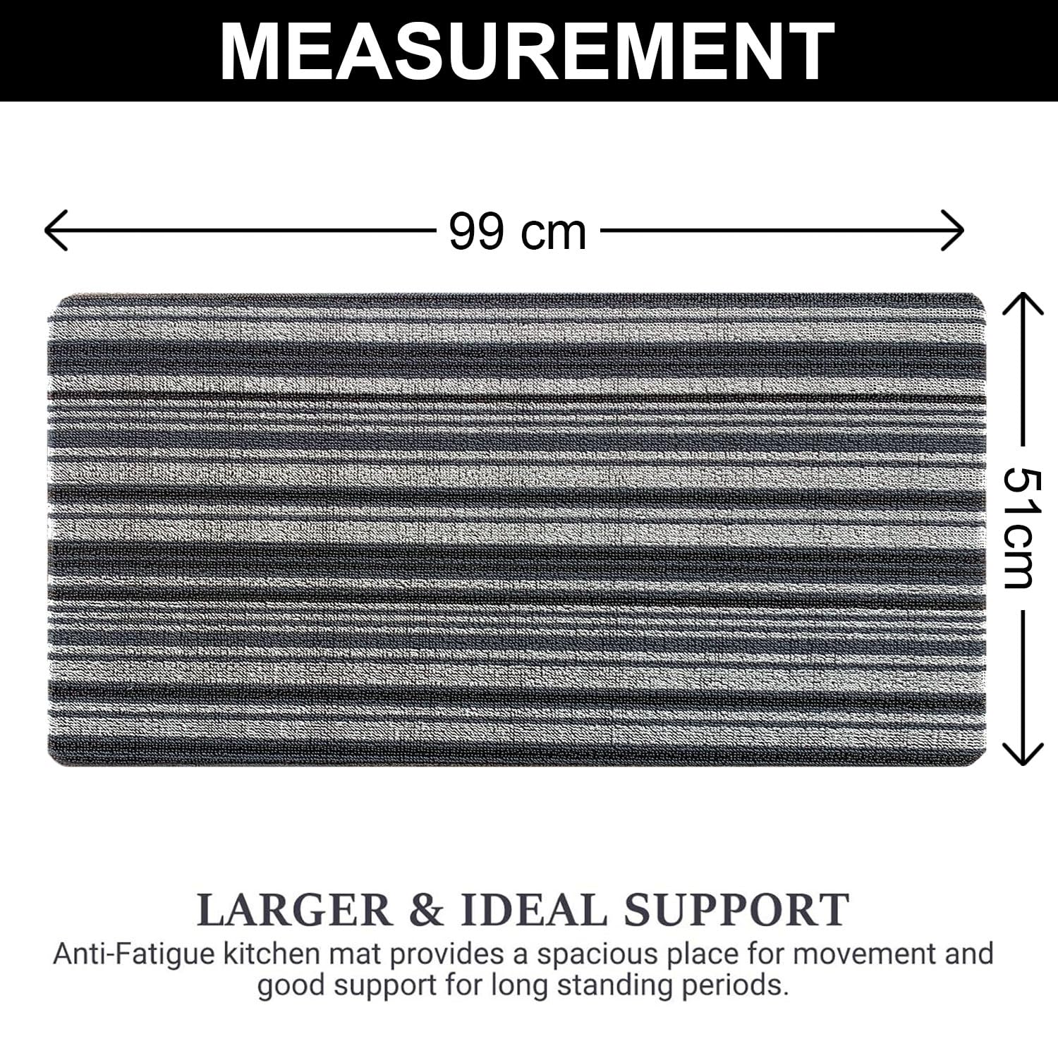 Cuba PVC Door Anti Fatigue - Stripe Blue (51x99 cm)