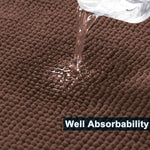 Chenile Bath Mat For Bathroom (Coffee, 37X56 Cm)