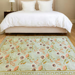 Polyester Floral Mist Carpet for Bedroom (4x6 Feet, Multicolor)
