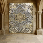Polyester Stone Mosaic Carpet for Bedroom (4x6 Feet, Multicolor)