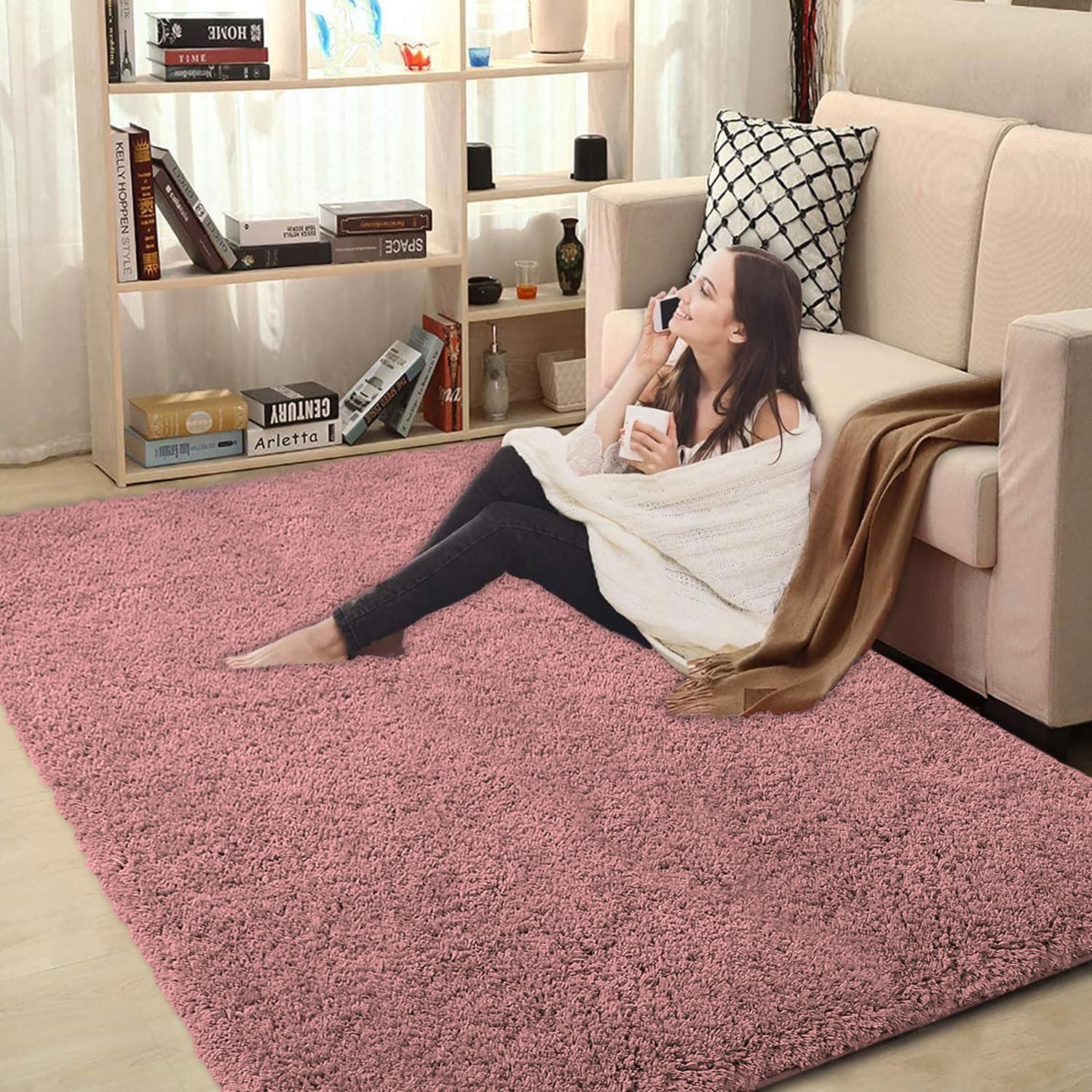 Vegas Carpet For Bedroom,Livingroom(Fuscia,3X5 Feet)