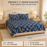 Queen Size Double Bedsheet With 2 Pillow Covers Lines Pattern 90x90 Inch