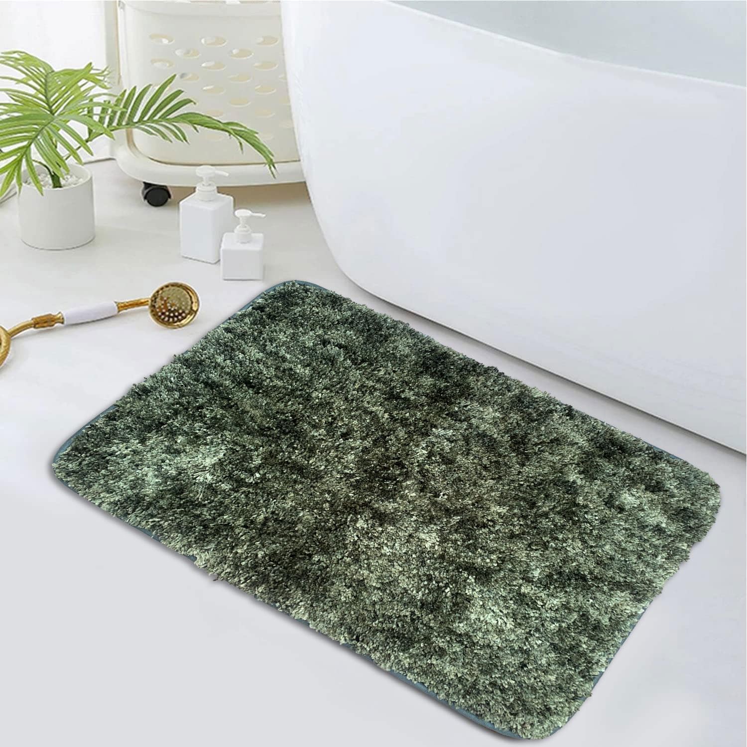 Hawaii Bath mat Anti Skid (Hunter Green, 45 x 75 Cm)