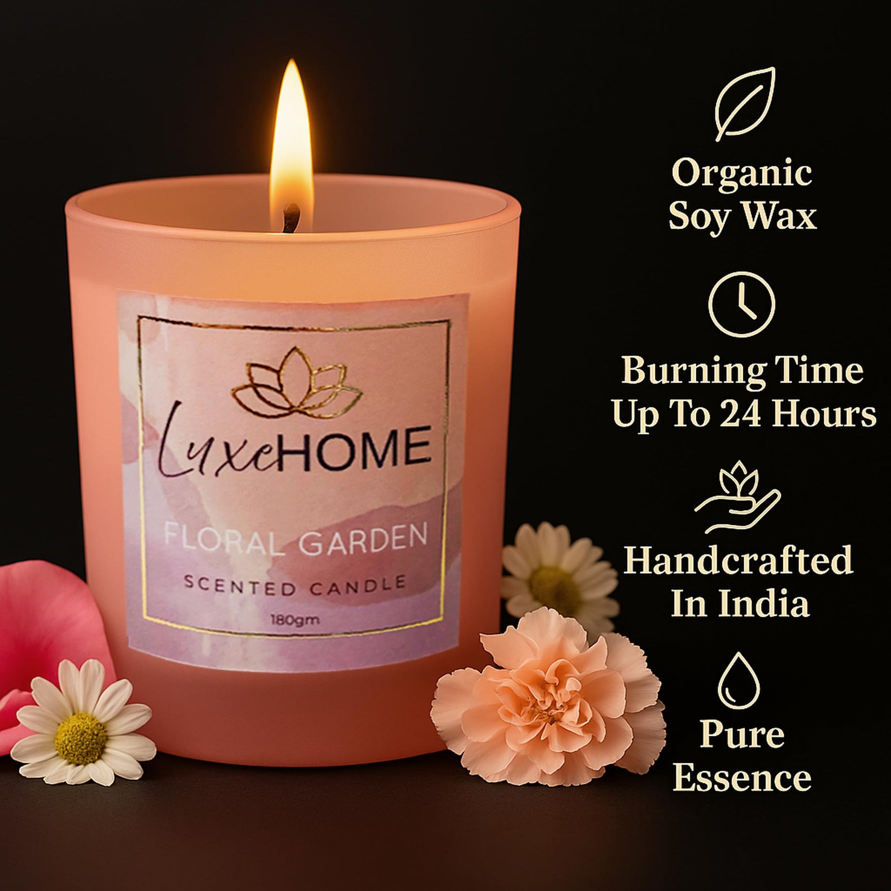 Scented Candles Set of 2 Fuscia