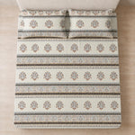 Double Bedsheet with 2 Pillow Covers Premium 240 TC 100% Cotton Feel ( King Size Ivory Blue 108x108 inch )
