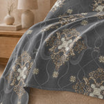 Double Bedsheet with 2 Pillow Covers 220 TC 100% Cotton Feel ( Charcoal , 90x100inch )