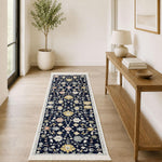 Polyester Floor Runner Midnight Garden Pattern Multi Color 150x56cm