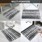 Belgium Bath Mat Super Soft Microfiber 2200 GSM Pack of 2 (38x58 cm ,Grey)