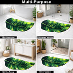 3D Bath Mat Leaf Shaped (Green, 43x87 cm)