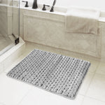 Memory Foam Braided  Bathroom Mat ((17"x25", Silver)