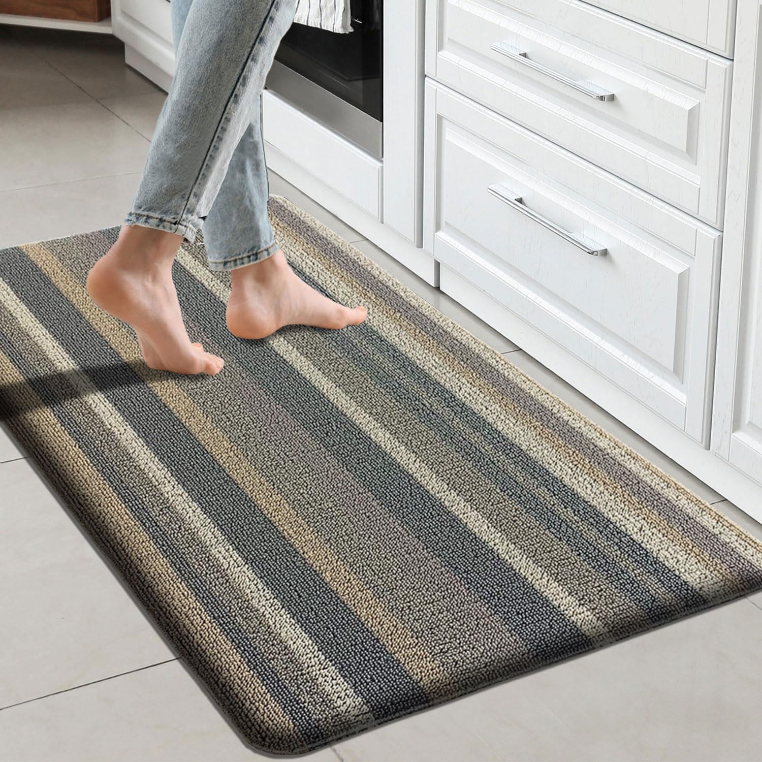 Cuba PVC Door Anti Fatigue - Stripe Yellow (51x99 cm)