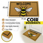 Coir Doormat for Home Entrance ( Bee Print Design ,71x45 cm)