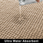 Chenille Microfiber Bath Mats Pack of 2 (45x75cm 60x120cm Beige)