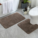 Newman Polyester Contour Bath Mat Set of 2 (Chocolate 45x75 cm & 40x45)