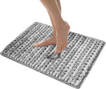 Memory Foam Braided  Bathroom Mat ((17"x25", Silver)