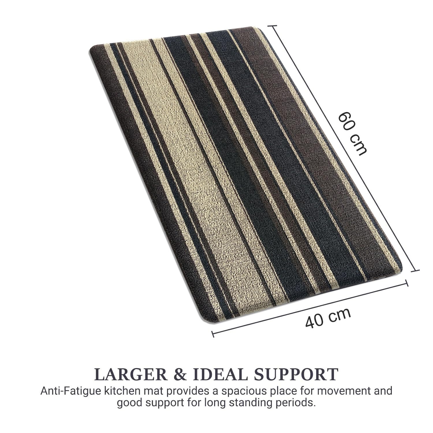 Cuba PVC Door Mats Anti Fatigue - Stripe Black (40x60 cm)