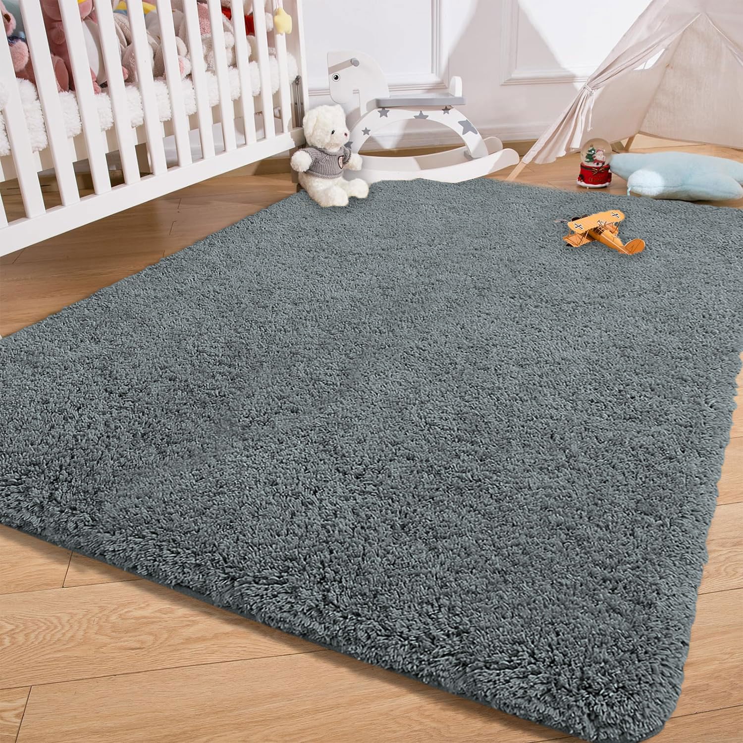 Vegas Carpet For Bedroom,Livingroom (Grey,4X6 Feet)
