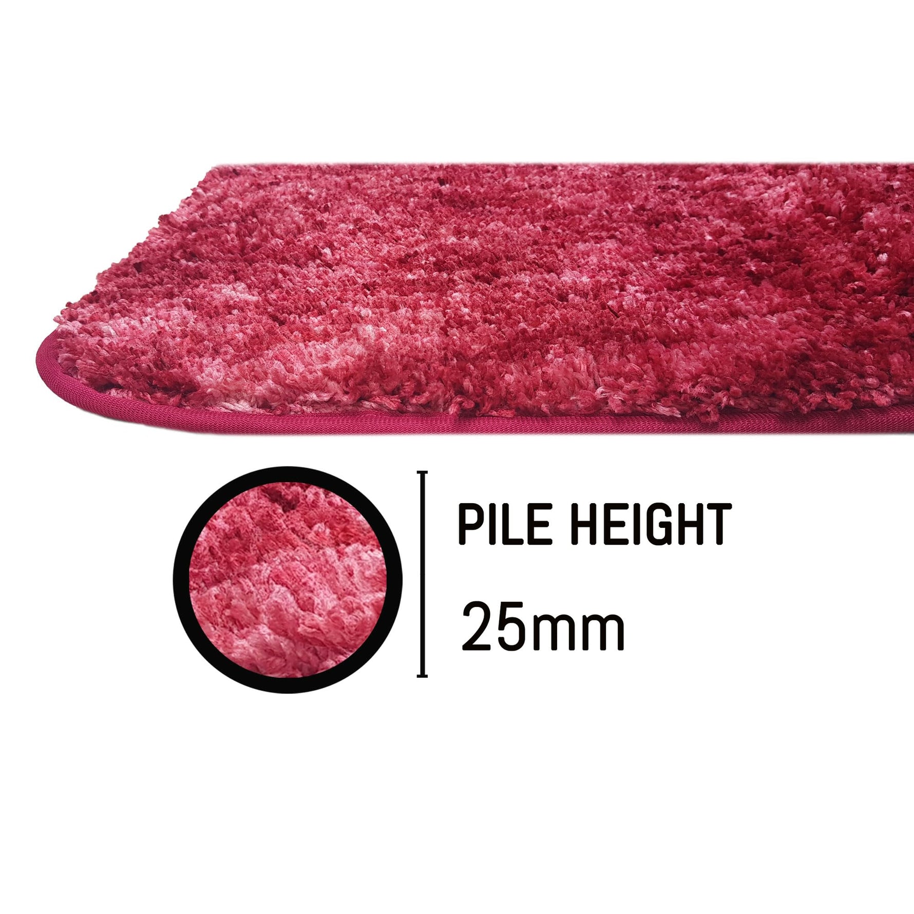 Hawaii Contour Rugs for Bathroom Set of 2(Pastel Red, 60 x 90 Cm)