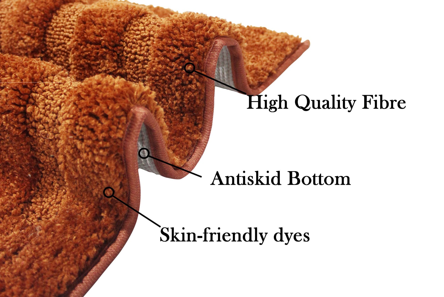 Bathmat 2500 GSM Microfiber Pack of 2 (Rust, 40cm x 60cm)