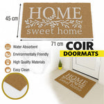 Coir Doormat for Home Entrance (Home Sweet Home White Design ,71x45 cm)