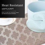 Curves Design Placemat for Dining Table Set of 4(30x45 CM Brown)