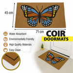 Coir Doormat for Home Entrance (Butterfly Print Design ,71x45 cm)