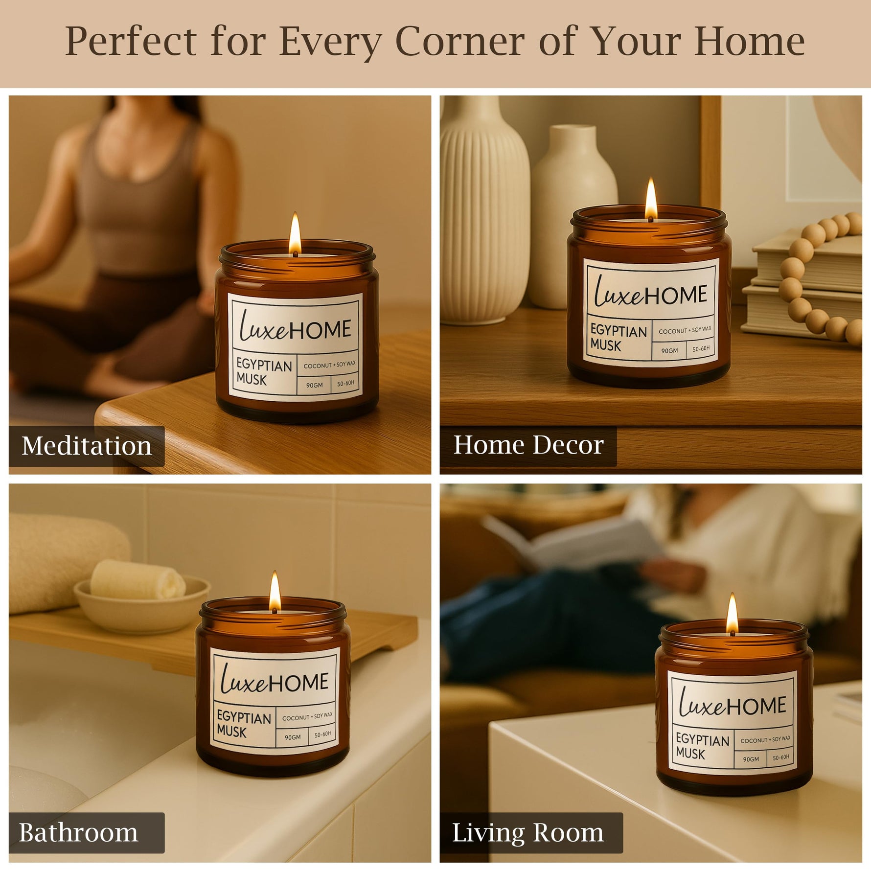 Scented Candles Set of 4 Pink