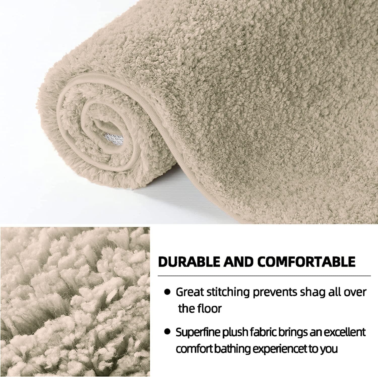Vegas Microfiber Runner for Bedroom (2X5 Ft, Beige)