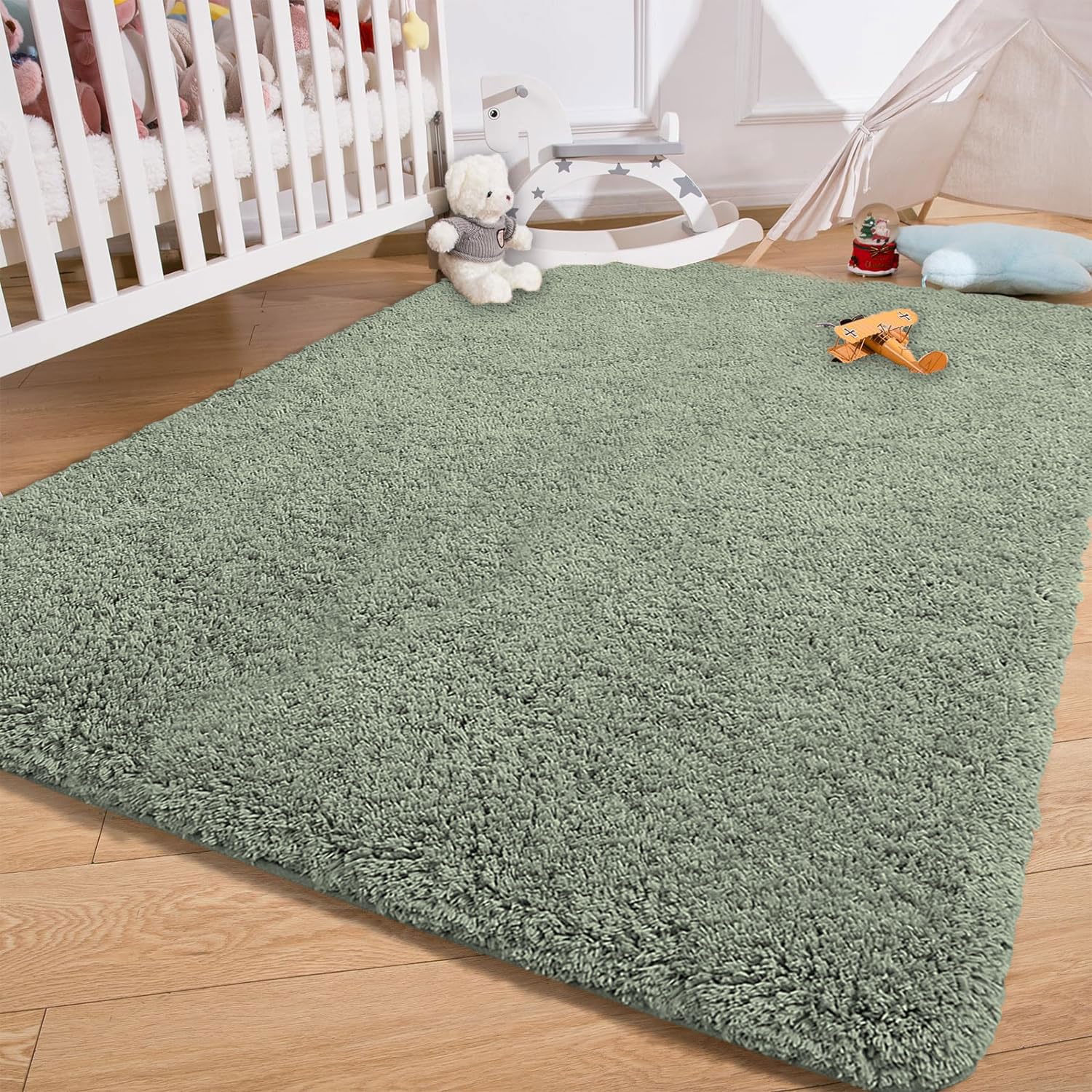 Vegas Carpet For Bedroom,Livingroom (Pastel Green,4X6 Feet)