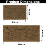 Chenille Microfiber Bath Mats Pack of 2 (45x75cm 60x120cm Chocolate)