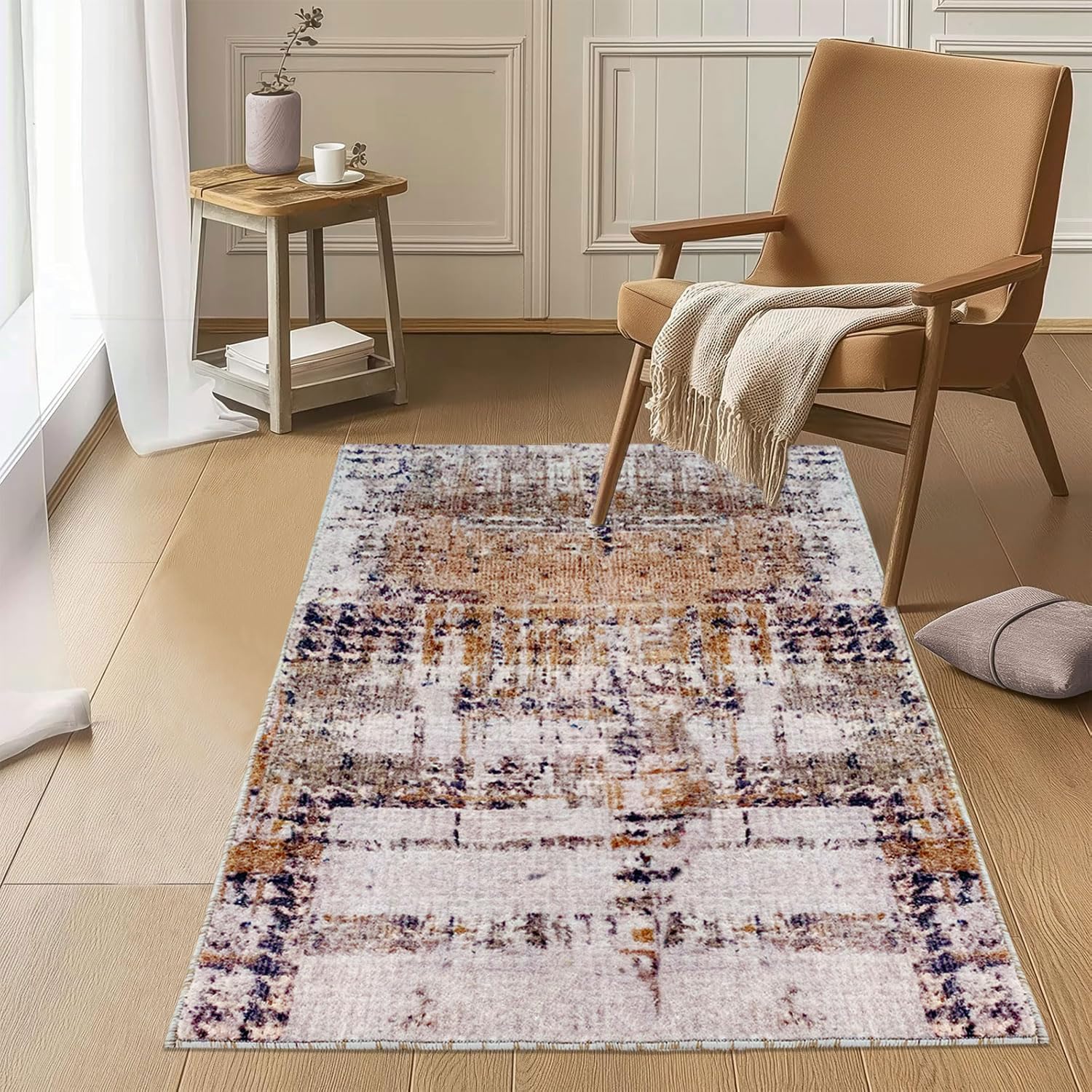 Antalia Non-Slip Carpet with Latex Backing (4x6 Feet, Yellow)