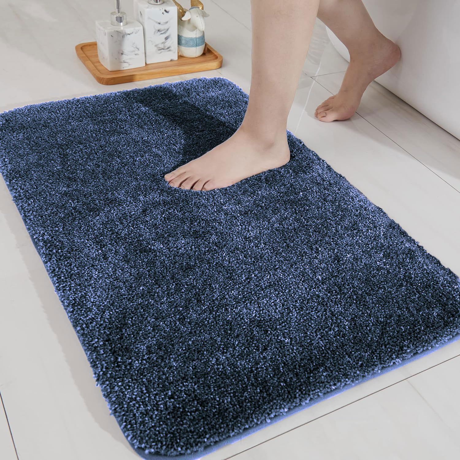 Newman Bath Mat 2500 GSM (40X60 Cm, Blue)