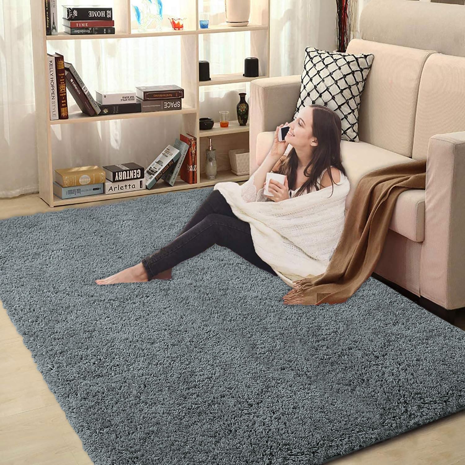 Vegas Carpet For Bedroom,Livingroom(Grey ,3X5 Feet)