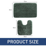 Newman Polyester Contour Bath Mat Set of 2 (Hunter Green 45x75 cm & 40x45)