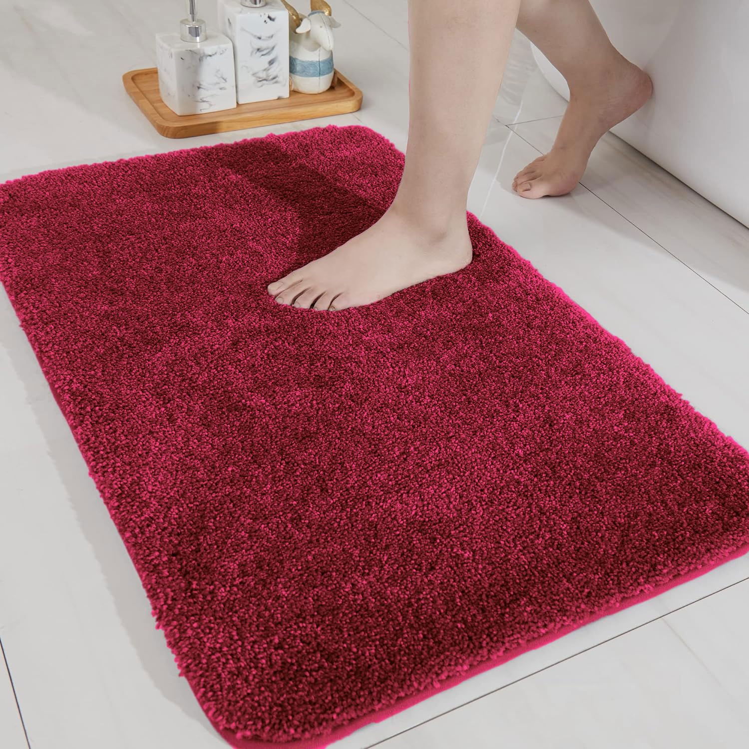 Newman Bath Mat (40X60 CM, Maroon)