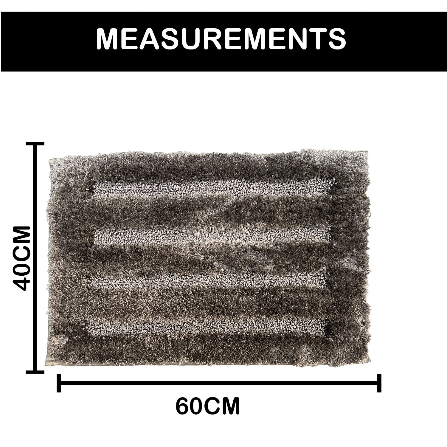 Bathmat 2500 GSM Microfiber Pack of 2 (40cm x 60cm, Taupe)