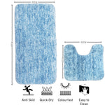 Hawaii Contour Rugs for Bathroom Set of 2(Cloud, 60 x 90 Cm)