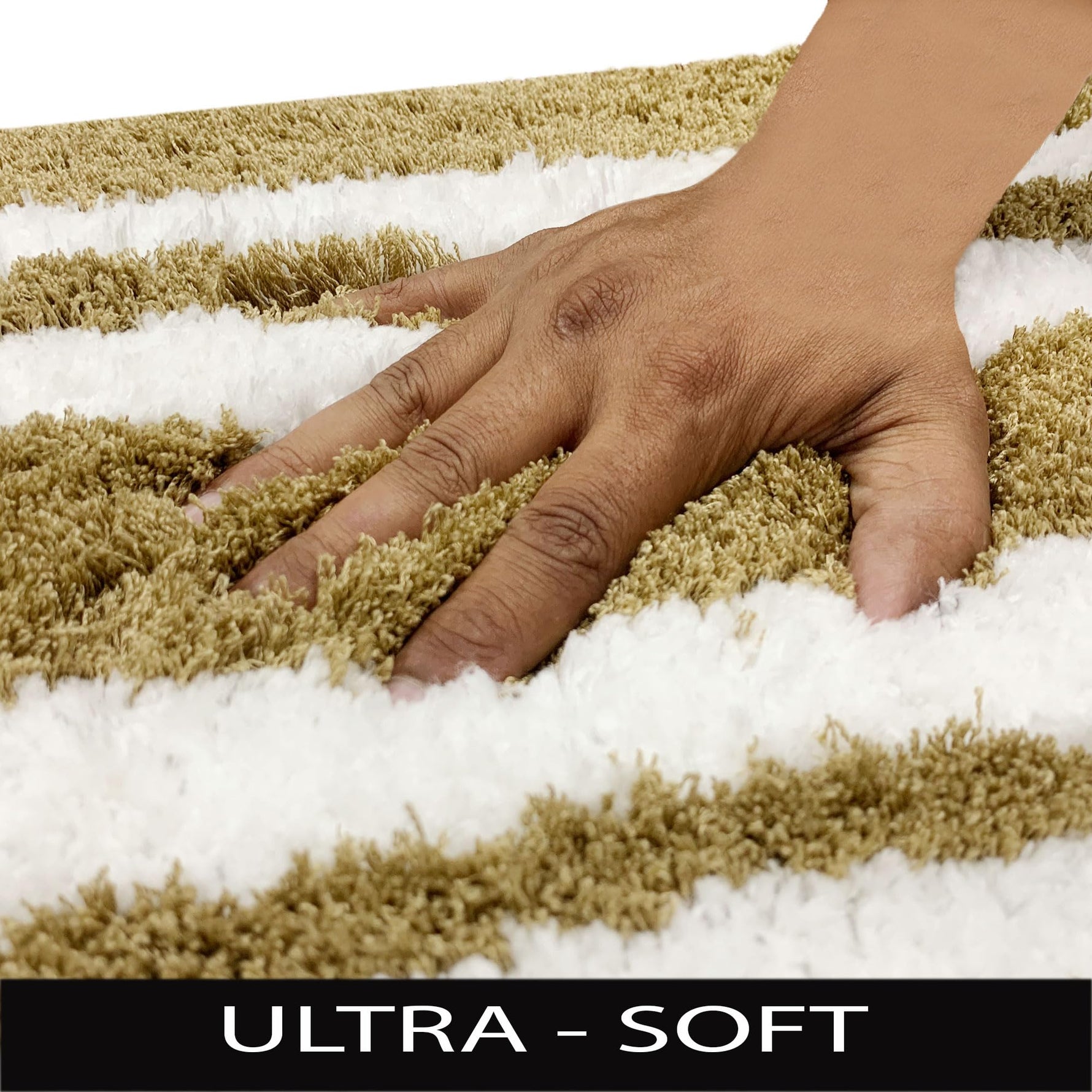 Florida Bath Mat 2200 GSM Pack of 2 (38x58 cm ,Gold)